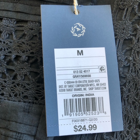 ‼️SALE‼️ UNIVERSAL THREAD 🎯 Gray Puff Sleeve Eyelet Blouse - Picture 6 of 10